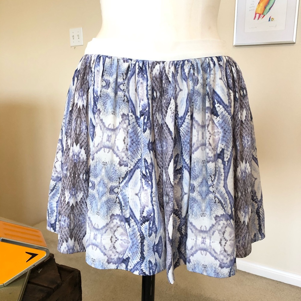 Rebecca Taylor Light Blue Python Snake Print Silk… - image 1